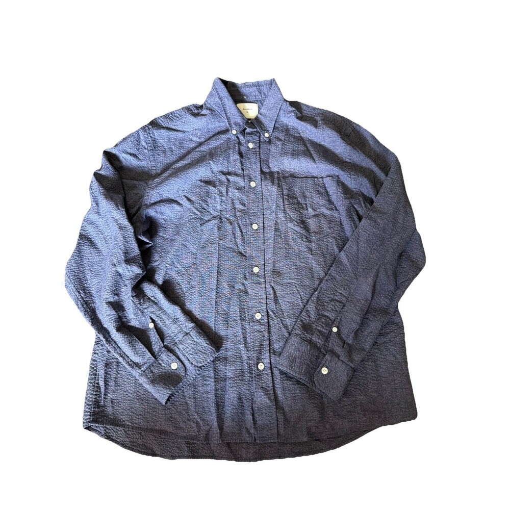 Billy Reid Shirt Mens XL Blue MSL 1-Pocket Shirt Down Long Sleeve Standard Cut